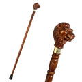 Carved Lion Walking Cane, lion head and full length