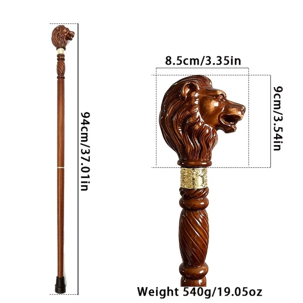 Carved Lion Walking Cane, second view