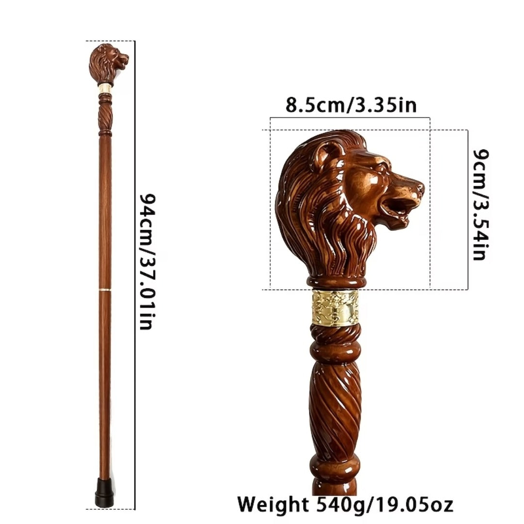 Carved Lion Walking Cane, second view