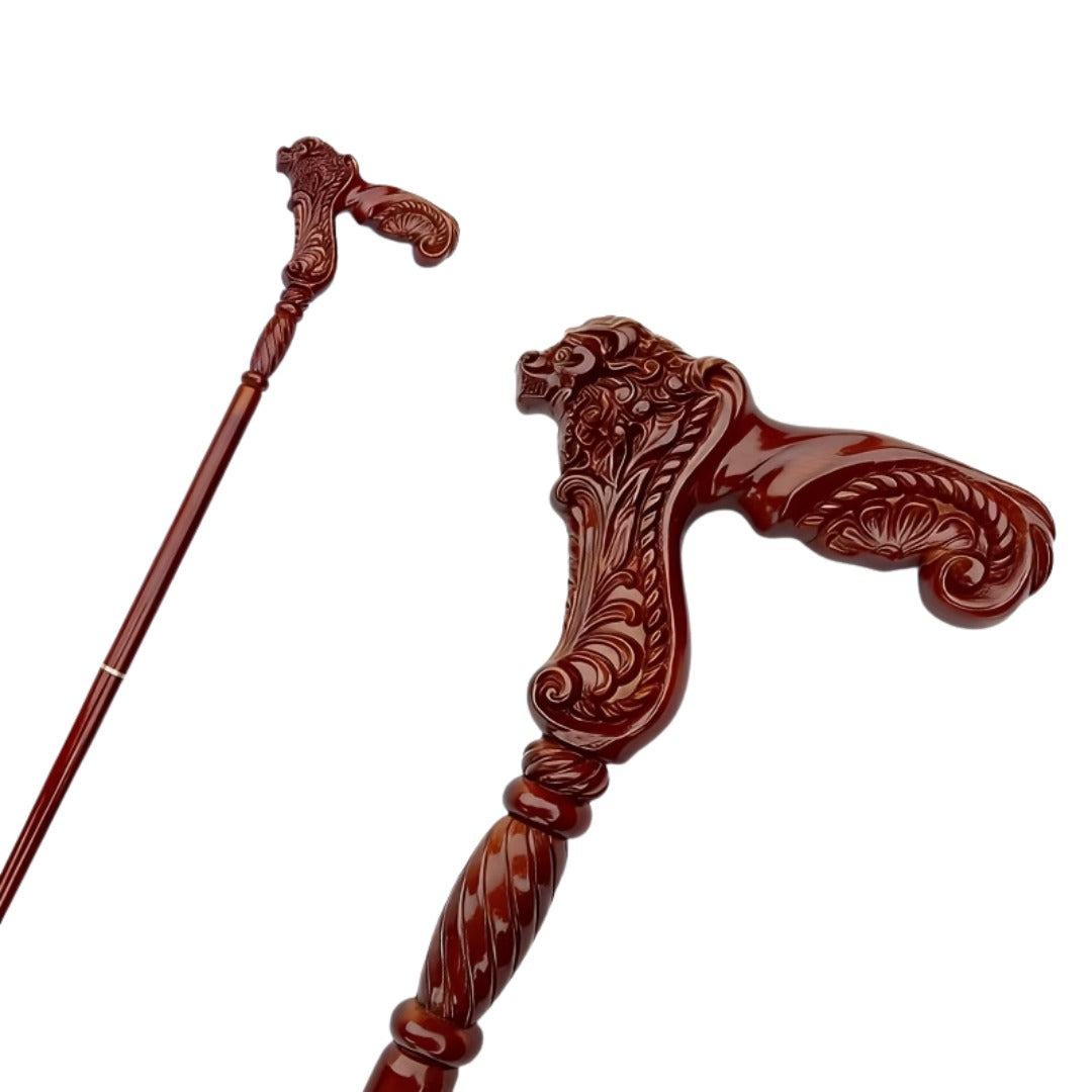 Scroll Lion Walking Cane, third view