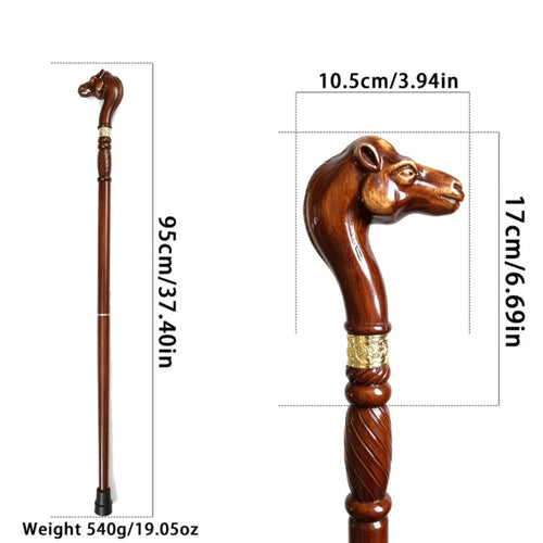 Camel Walking Cane, second view of the carved camel head