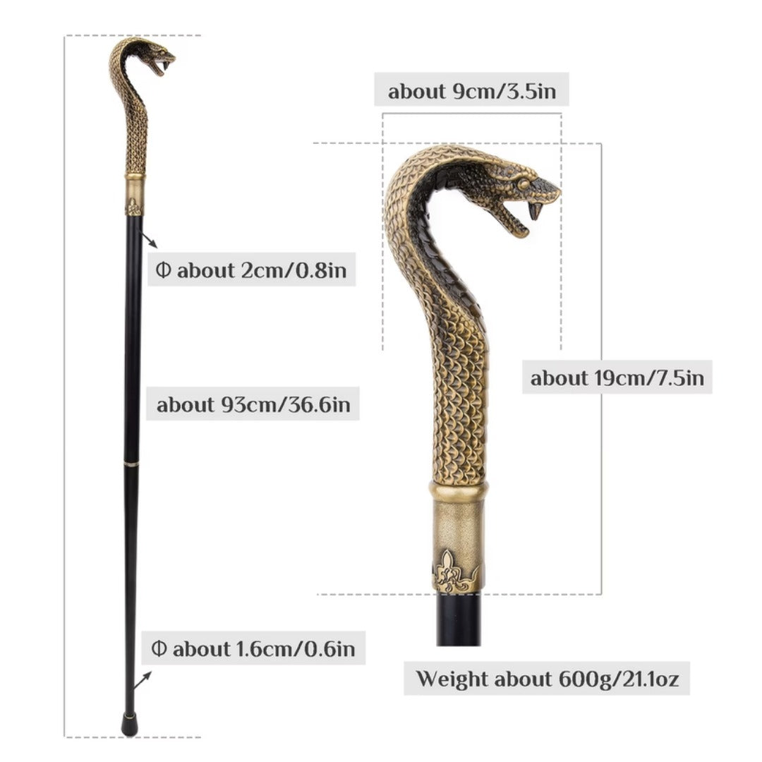 Bronze cobra with hood flared, close-up