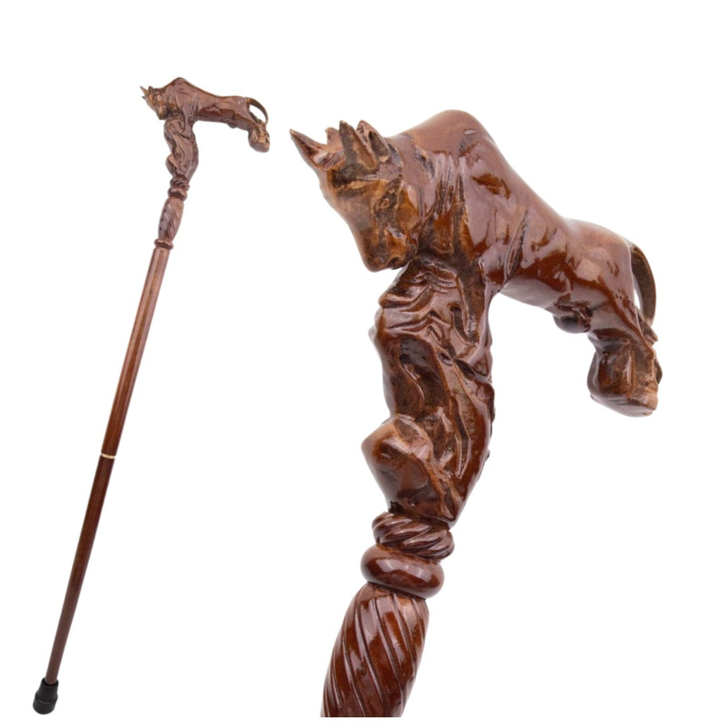 Fighting Bull Walking Cane, third view