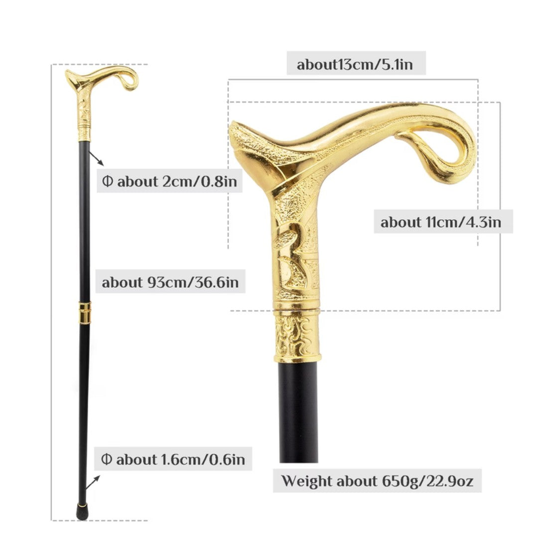 Gold curve line looped handle detail