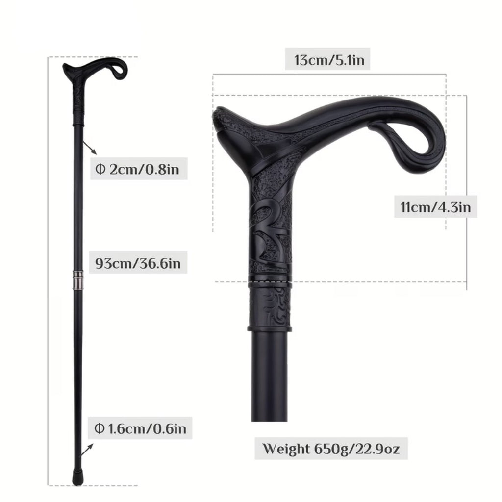 Black curve line looped handle detail