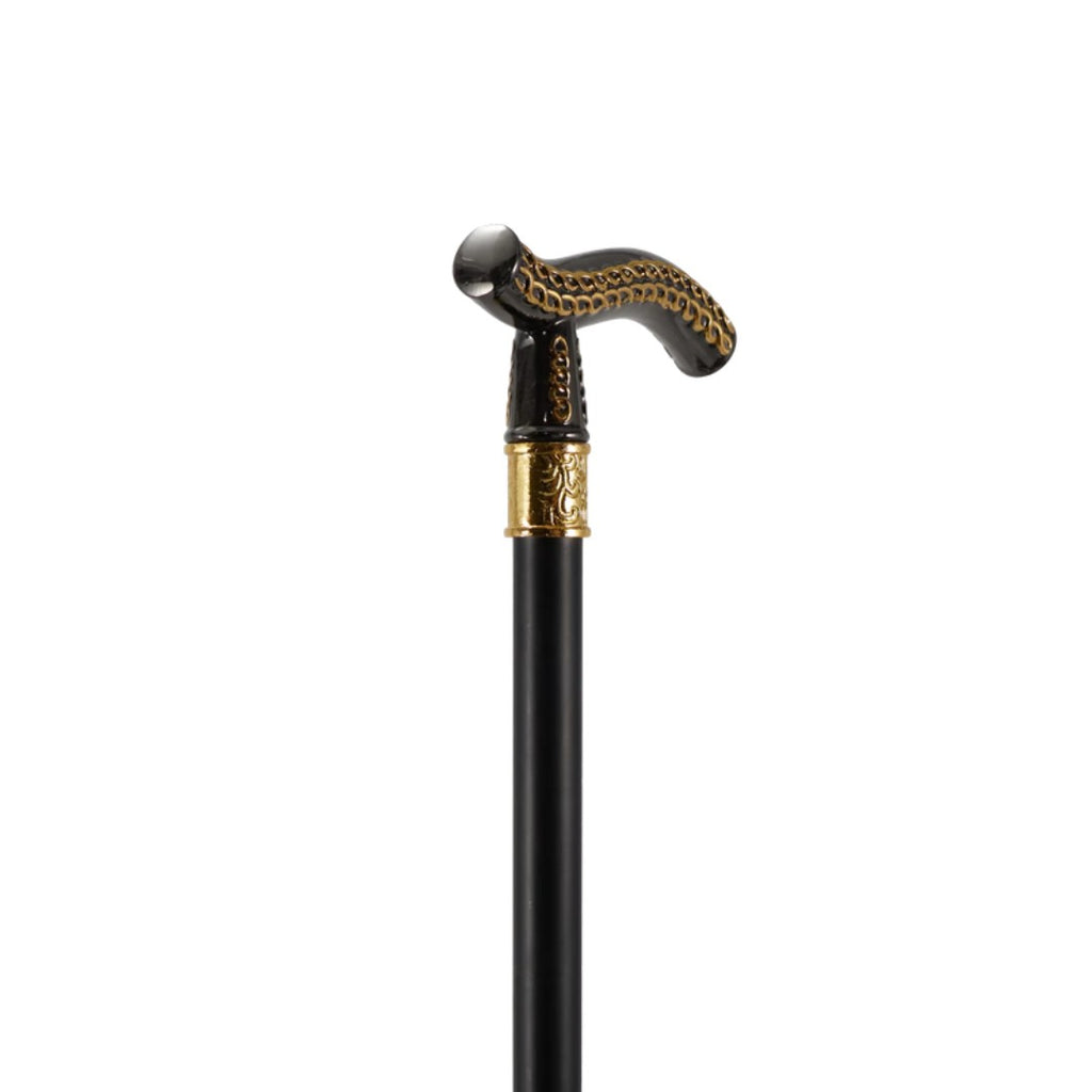 Black and gold wheat ear pattern handle detail
